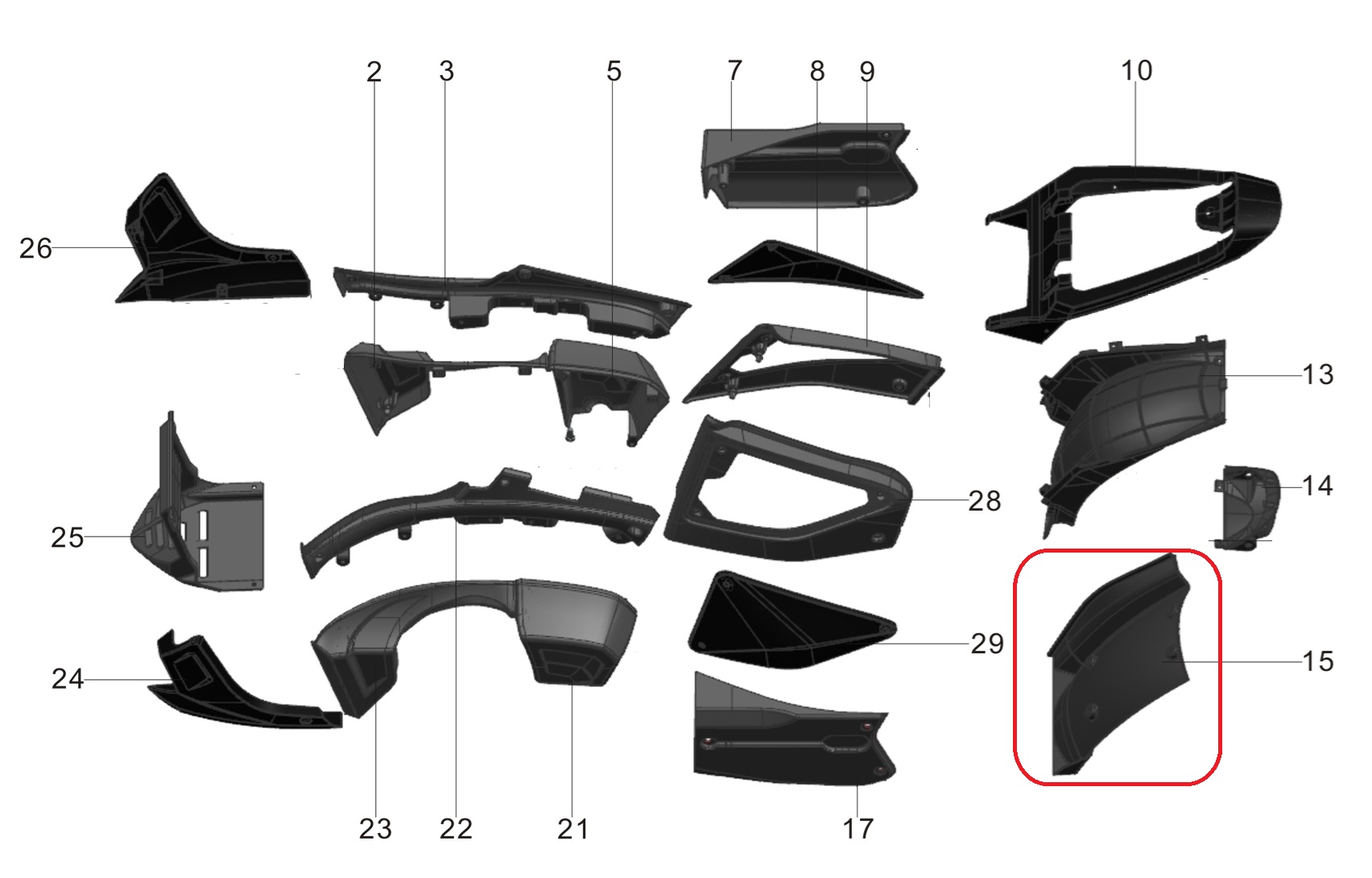 Pılder 125 Arka Çamurluk Üst Granajı - Görsel 2